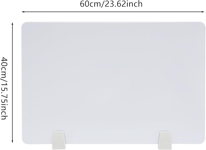 4 Pcs Desk Divider Privacy Panel, 23.6”L X15.8”W Frosted Acrylic Desk Privacy Panels with 8 Clamps for Offices Schools Call Centers (White)