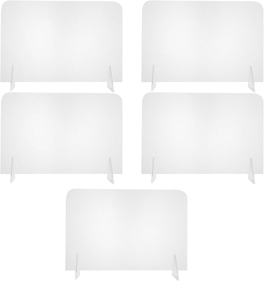 ELAYARD 5pcs Acrylic Desktop Whiteboards Clear Writing Message Boards Simple Transparent Memo Boards for Office Home School Use
