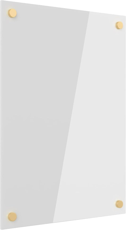 Ships Next Day, Made in USA - Acrylic Dry Erase Board | Non-Magnetic Dry Erase Board | Hanging Frameless White Board | Acrylic for Office, School and Home Walls | for Kids & Adults (White - 11x14)