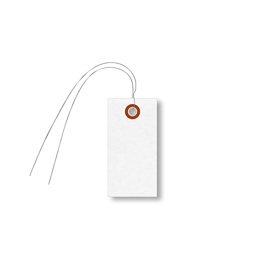 SmartSign (Pack of 1000) 3.25 x 1.625 inch “White” Blank Tyvek Shipping Tags with Wire, Size #2, 8 mil Thick Tyvek