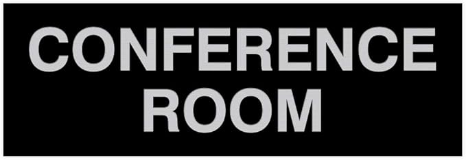 Signs ByLITA Basic Conference Room Sign (Black/Silver) - Medium