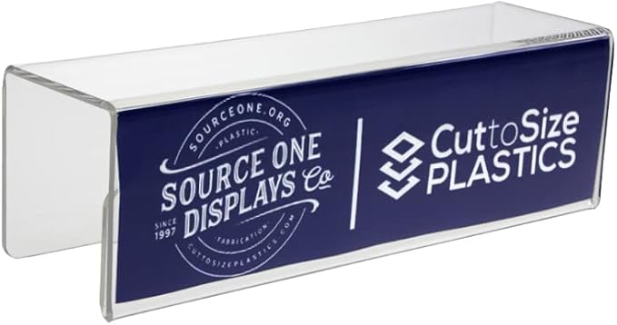 Source One Deluxe Clear Acrylic Cubicle Sign Holder & Name Plates (3 Inch Hook, Name Plate)