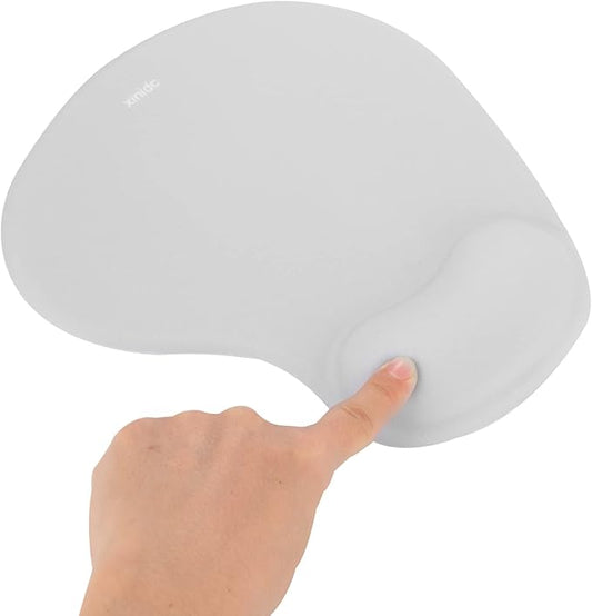 xinidc Ergonomic Computer Mouse Pad with Wrist Rest Support, Pain Relief Mouse Pad with Non-Slip PU Base for Home Office Working Studying (Gray)