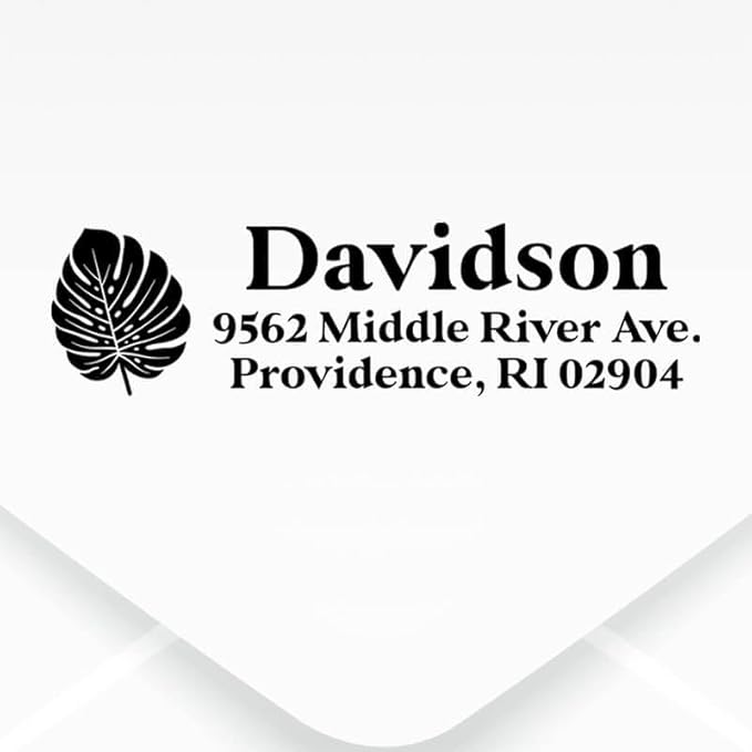 Custom Floral Address Stamp | Choose from 12 Designs | Multiple Ink Color Options | Envelope Return Address Stamp for Couple or Family (Design 7, Large)