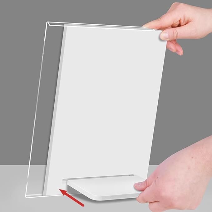 ECKEK Acrylic Sign Holder A3/A4/A5 Menu Displays L Shape Sign Stand Table Top Sign Stand (Horizontal A5 210×148mm/ 8.27×5.83 inches)