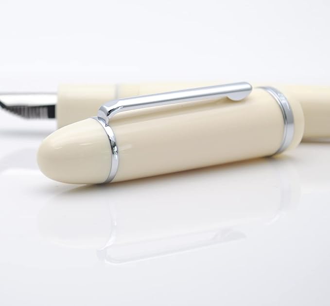 JINHAO X159 Fountain Pen (F Nib 0.5mm, Ivory White with Silvery Clip)
