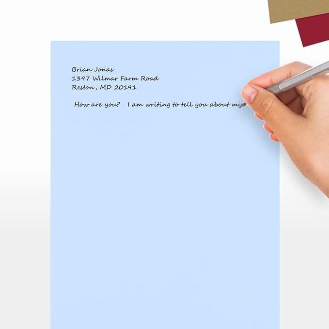 LUXPaper 8.5" x 11" Paper | Letter Size | Baby Blue | 80lb. Text | 50 Qty