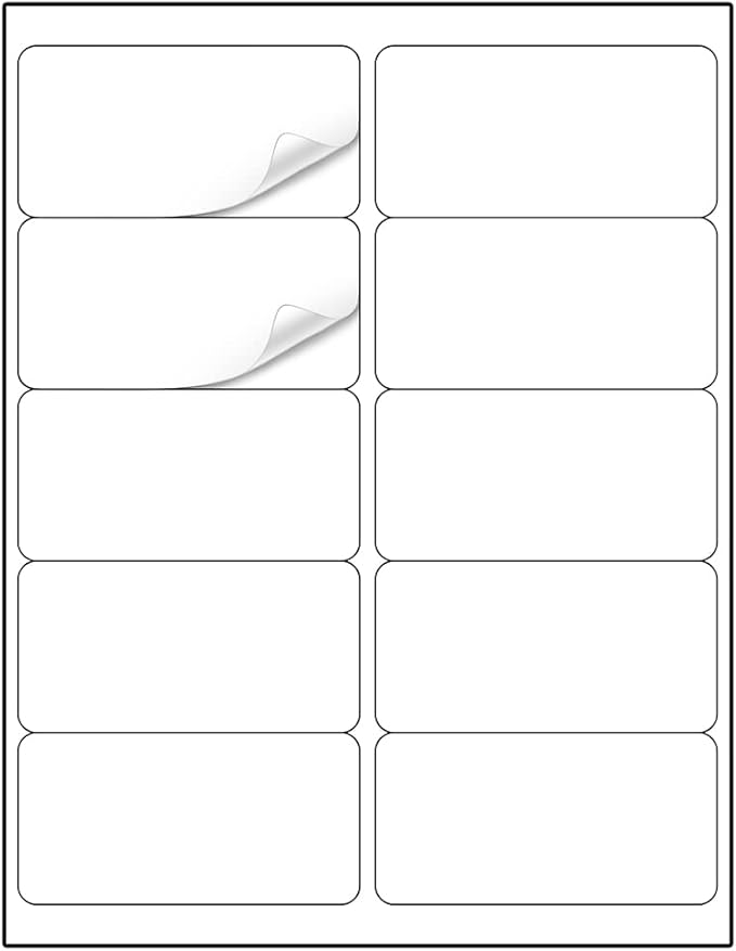 Methdic Shipping Labels 2"×4" 1000 Labels Sticker Paper for Laser/Ink Jet Printer Mailing Labels 8.5"×11" White 10 per Sheet