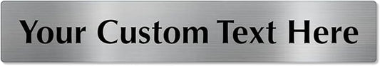 SmartSign Custom Steel Sign - 2" x 12", 40 mil Stainless Steel Metal, Personalized Engraved Sign for Business, Office, Door, Wall, Heavy-Duty Premium Engraved Steel Plaque, Silver and Black