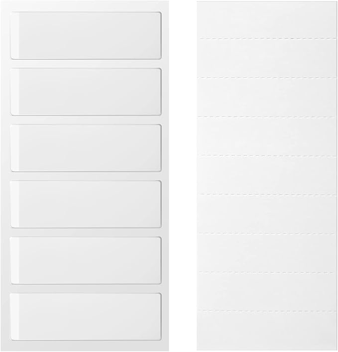 Juvale Clear Vinyl Binder Spine Label Pockets - Adhesive Label Pockets for Binders - Vinyl Sleeves for File Organizers - Clear Sleeves & Cardstock Inserts - 120 Holders & 126 Inserts, 1x3in