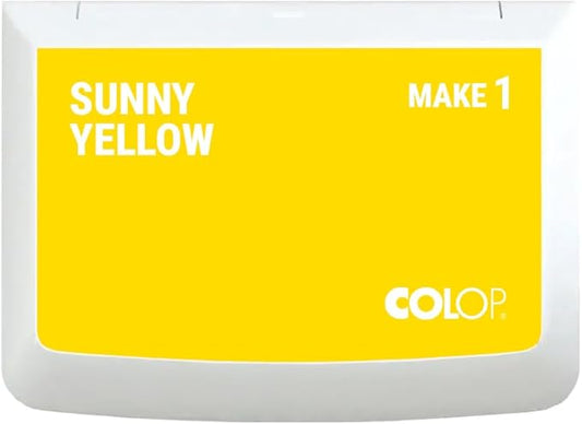COLOP Make Series, Ink Stamp Pads, with Non-Toxic Premium Ink, Water-Based Acid-Free (Sunny Yellow- Small)