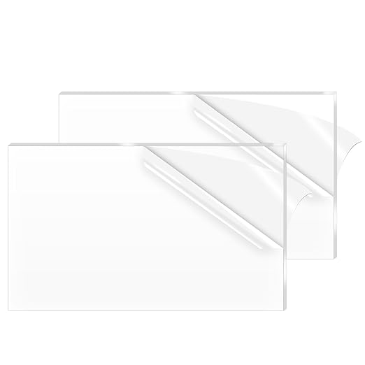 2 Pack 12x24 Inch Acrylic Sheet 1/8" Thick, Cast Acrylic Sheet, Clear Plexiglass Sheets, for Craft Projects, Display Cases, Signs, Photo Frame (12"×24'' 3mm)