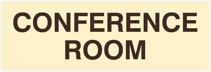 Signs ByLITA Basic Conference Room Sign (Ivory/Dark Brown) - Large