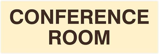 Signs ByLITA Basic Conference Room Sign (Ivory/Dark Brown) - Medium