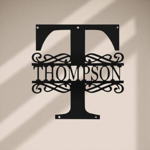 Custom Metal Signs | Personalized Monogram Name Sign | Outdoor Wall Art for Family Name | Custom Name Metal Sign, Last Name, Anniversary, Wedding Gifts for Women, Wife, Parents, couple (Design 2)