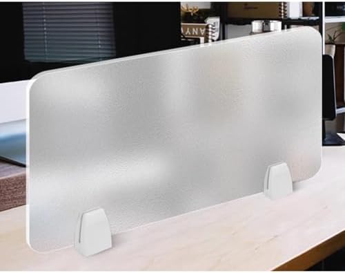 Acrylic Frosted Privacy Screen Divider, Portable Desk Panel for Workstations, Clear Visual Distraction Barrier, Office/School Use, 100x30cm (39.4x11.8in)