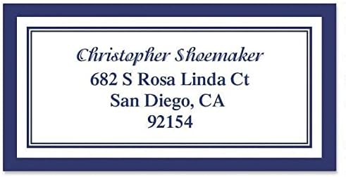 Colorful Images Navy Crisp Border Return Address Mailing Labels, Personalized with Names & Addresses, Set of 144 Custom Self Adhesive, Easy Peel Flat Label Sheets, 1-⅛ ”x 2-¼” Size