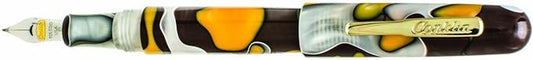 Conklin All American Fountain Pen in Yellowstone – Fine Nib, Unique Yellow, Brown & White Design – Ideal Gift for Professionals & Pen Enthusiasts