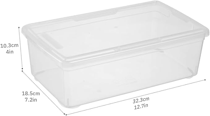 Naivees Shoe Storage Box Clear Plastic Stackable Storage box with Lid Durable Closet Containers for Shoes, Crafts and Art Supplies (12 Pack-6Qt)