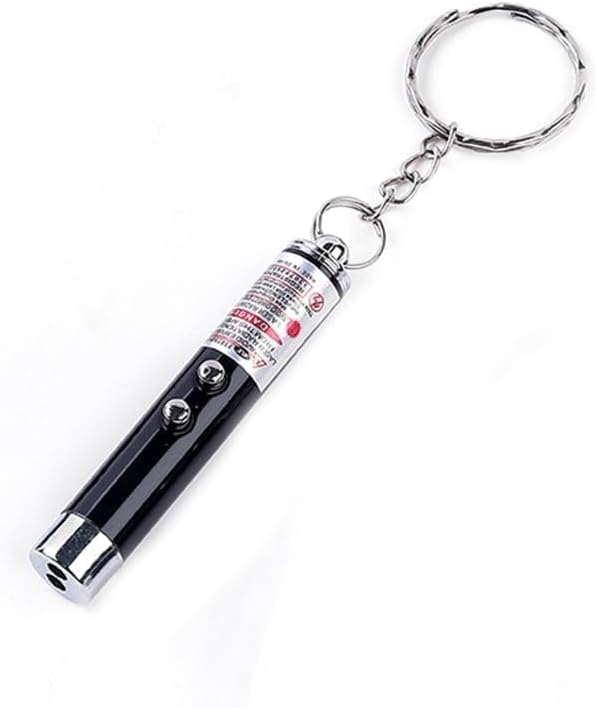 6 PCS Cat Toys Laser Pointer Mini Keychain Laser Pointer LED Flashlight Dog Laser Toy Pet Remote Control Laser (6 Pcs Pack A)