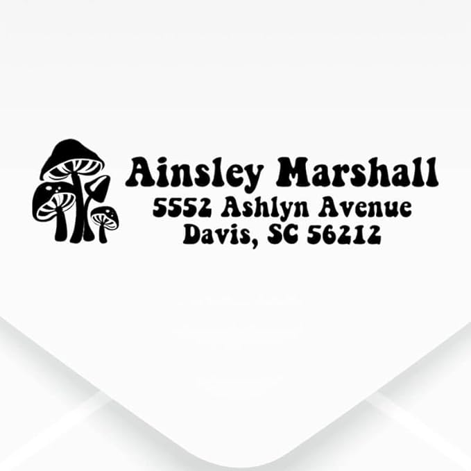 Custom Floral Address Stamp | Choose from 12 Designs | Multiple Ink Color Options | Envelope Return Address Stamp for Couple or Family (Design 12, Medium)