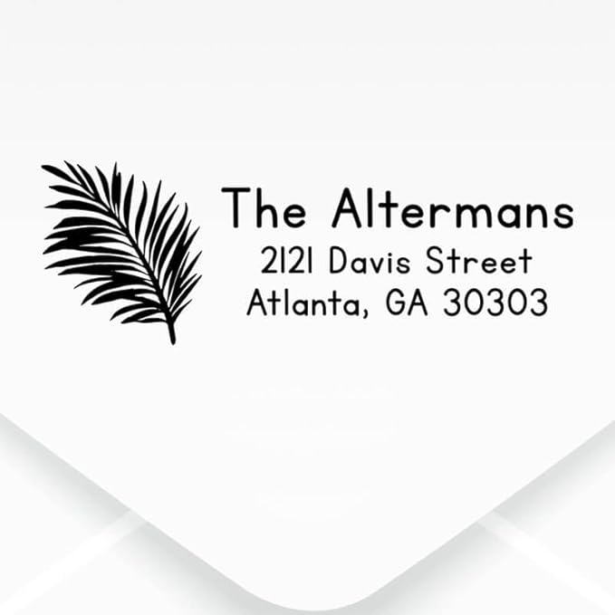 Custom Floral Address Stamp | Choose from 12 Designs | Multiple Ink Color Options | Envelope Return Address Stamp for Couple or Family (Design 10, Extra Large)