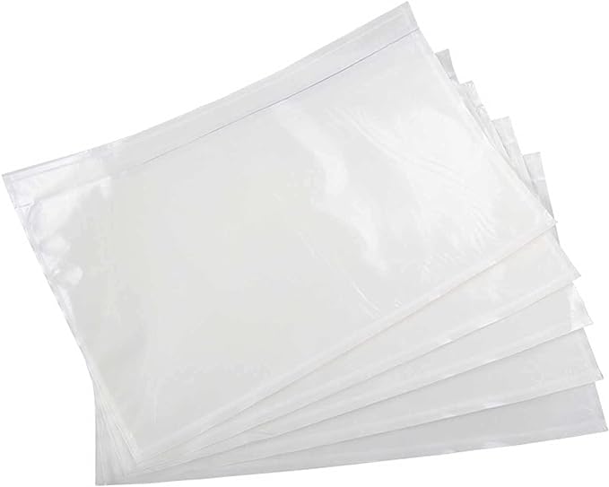 BEUYI Clear 7.5'' x 5.5'' Packing List Envelopes, Adhesive Shipping Label Pouches/Sleeves (50 Pack)