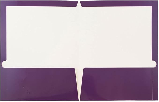 JAM PAPER Laminated Two Pocket Glossy School Folders - Letter Size - High Gloss Purple - Bulk 25/Pack