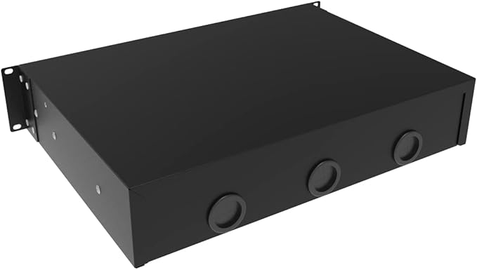 QiaoYoubang 2U Server Cabinet Case 19 Inch Rack Mount Lockable Drawer with Key, 12.6 Inch Depth (2U)