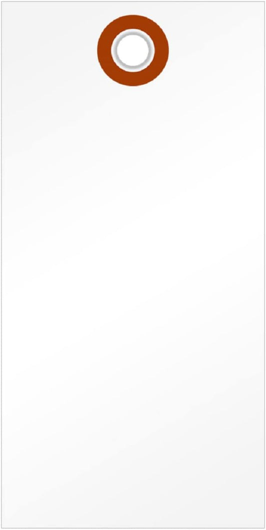 SmartSign 4.75 x 2.375 inch Blank White Shipping Tags with Metal Eyelet (Size-5), 7.5 mil HDPE Plastic, Writable, Pack of 1000 (No Wires)