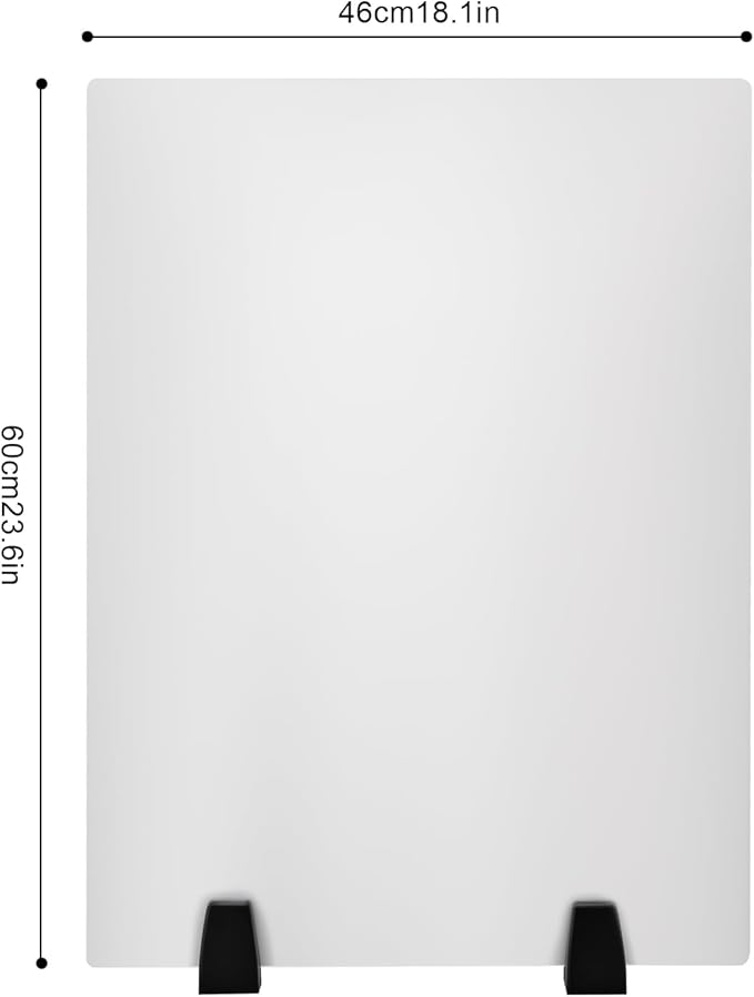 2 Pack Clamp-on Desk Privacy Panels, Frosted Acrylic Desk Dividers for Office School Call Center Reception Area, Noise and Visual Distractions Reducing Table Divider- 24" x 18"