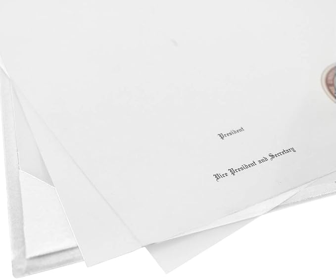 GraduationMall 8.5"x11" Smooth Padded Diploma Cover Certificate Holder White,1-Pack