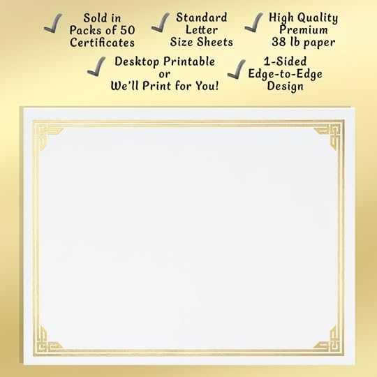 PaperDirect Green on White Classic Specialty Certificates, 8½ x11, Foil Accents, 50 Count, Certificates And Awards Paper, For School, Work, Diplomas & Award Certificates