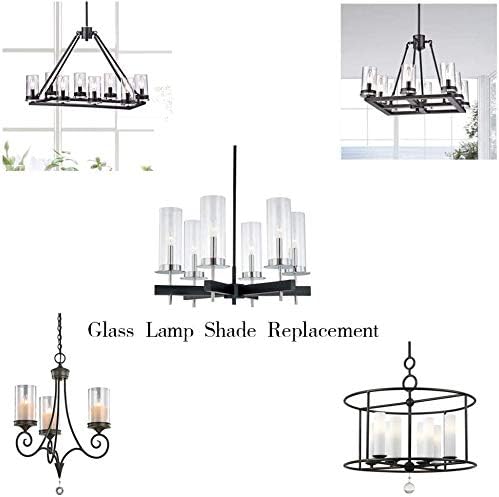Sunwo Glass Shade Straight Cylinder Glass Lamp Shade Replacement with Multiple Effects (3.5x5, Clear Straight Cylinder)