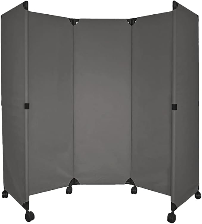 Versare MP6 Portable Folding Wall Partition | Economical 3 Panel Design | Portable Room Divider On Wheels | Adjustable, Freestanding Setup | Multiple Widths