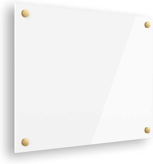 Ships Next Day, Made in USA - Acrylic Dry Erase Board | Non-Magnetic Dry Erase Board | Hanging Frameless White Board | Acrylic for Office, School and Home Walls | for Kids & Adults (White - 20x30)