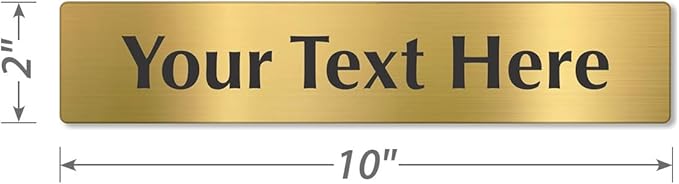 SmartSign Custom Brass Sign - 2" x 10", 40 mil REAL Bugle Brass Metal, Personalized Name Door Sign, Heavy-Duty Premium Engraved Door/Wall Mount Plaque for Business/Office, Gold and Black