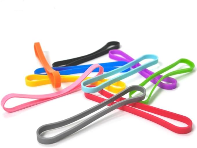 Rubber Bands Silicone 15 Pcs 5.5inch Elastic Bands for Notebook Books Cooking Wrapping Rubber Bands Boxes Wraps Office Supplies