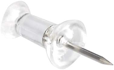 Amazon Basics Push Pins Tacks, Steel Point, Clear Plastic Head, for Bulletin Board, Maps, Posters, and Craft Projects, 200-Pack