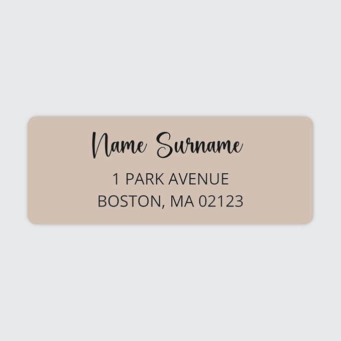 Dotty about Paper Personalized Beige Colorblock - Return Address Labels x 100