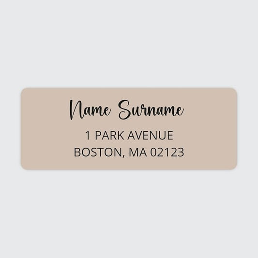 Dotty about Paper Personalized Beige Colorblock - Return Address Labels x 100