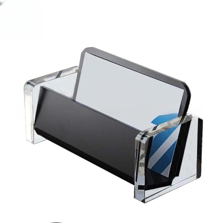 Startbuymore Acrylic Business Card Holder For Desk, Clear Business Cards Display Holders Stand - Stylish Access Display For Desk Business Card Stand(black)