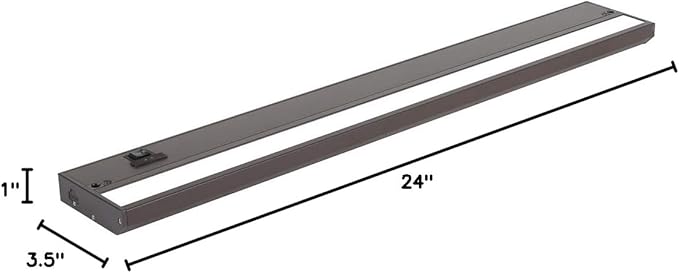 LED Under Cabinet Lighting Hardwired - 3CCT 24 Inch Bronze Finish - Undercabinet Lights for Kitchen - Linkable Undercounter Dimmable Plug in Light or Hard Wired - Under Counter Fixture Direct Wire