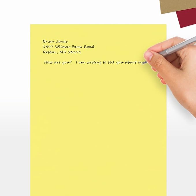 LUXPaper 8.5" x 11" Paper | Letter Size | Pastel Canary Yellow | 60lb. Text | 1,000 Qty