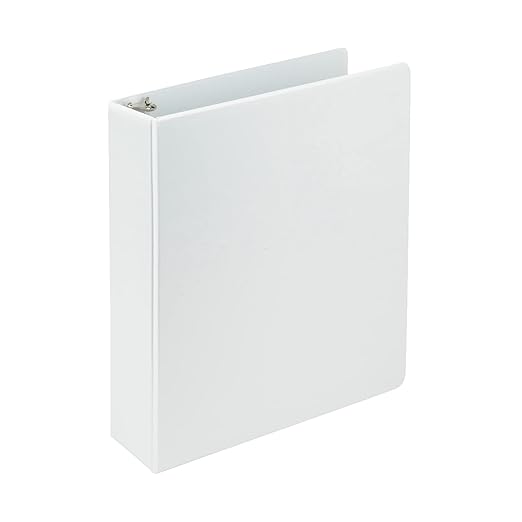 Samsill 2 Inch 3 Ring Binder, Made in USA, Economy Round Ring, Clear View Cover, 425 Sheet Capacity - for School, Home, Office - Pearl White