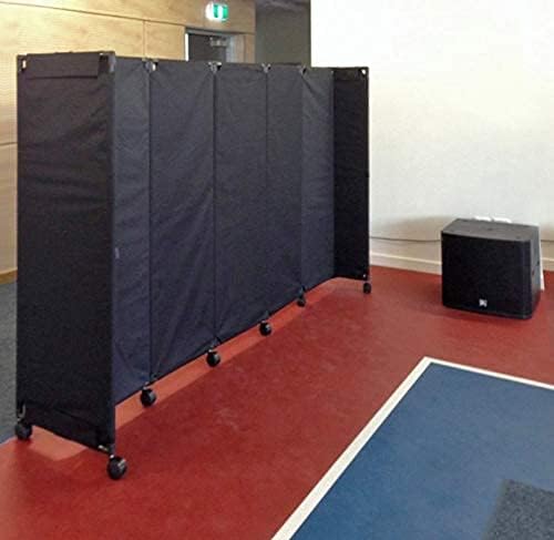 Versare MP10H Portable Folding Wall Partition | Economical 5 Panel Design | Portable Room Divider On Wheels | Adjustable, Freestanding Setup | Multiple Widths