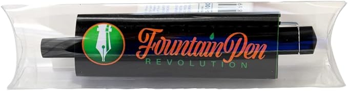 Jaipur V2 Piston Filled Refillable Fountain Pen - Black Ultra Flex Cursive Pen w/Stainless Steel Nib - Luxury Pens w/Acrylic Body & Ebonite Feed - Fountain Pens for Journaling & Calligraphy
