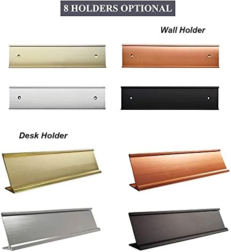 2" x 10" Custom Engraved Name Plate Personalized Office Nameplates with Wall or Desk Aluminum Holder