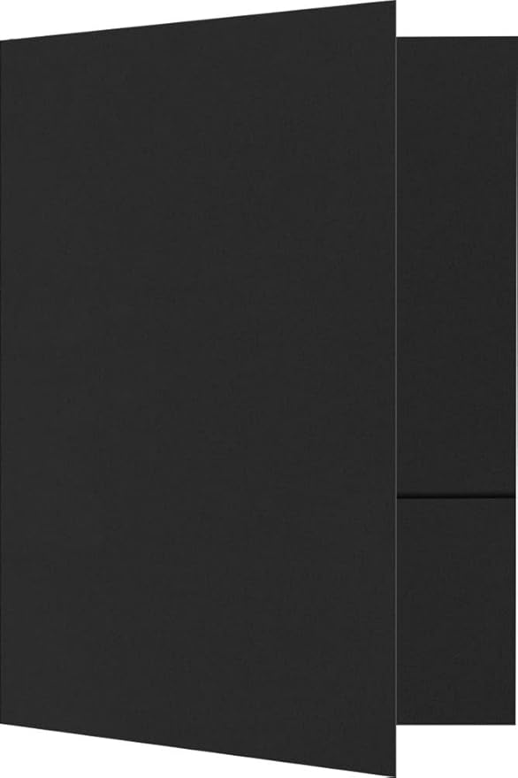 LUXPaper 9" x 12" Presentation Folders | Two Pocket | Midnight Black | 100lb. Cover | 100 Qty