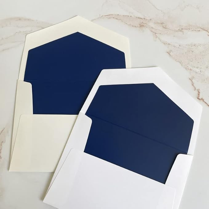 Personalized Embossed Flat Note Cards Set – Custom Blind Embossed Stationery with Envelopes – Premium Embossed Correspondence & Thank You Cards – Made in USA - 100 Pieces (2 Paper Sizes)